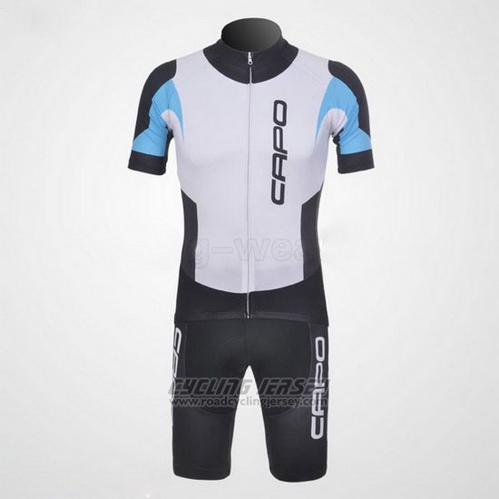 2011 Cycling Jersey Capo Black and White 5 Short Sleeve and Bib Short